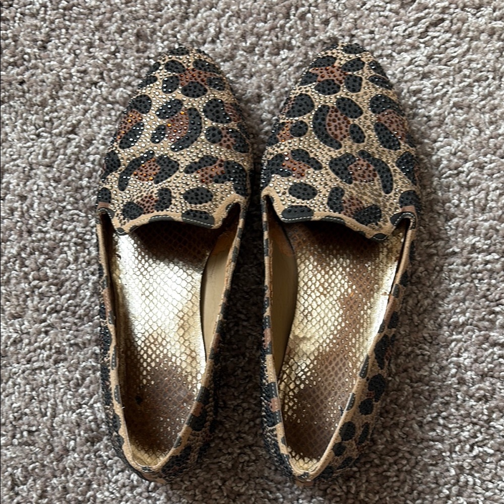 Gianni Bini Brown and Black Leopard Print Flats